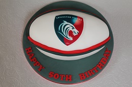 leicester tigers rugby ball birthday cake
